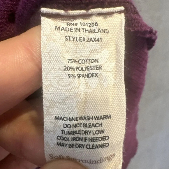 Soft Surroundings Chelsea Cowl Neck Textured Tunic Size M Purple Button Detail - Picture 8 of 8